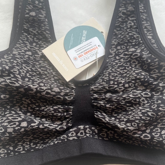 NWT Mamalicious Maternity Nursing Maternity Sports Comfy bra Black Leopard - Picture 6 of 8